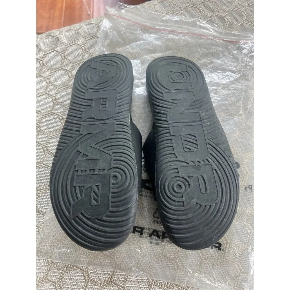Under Armour 3023772 Men UA Ansa Fix Slides, Black/White, Size 10